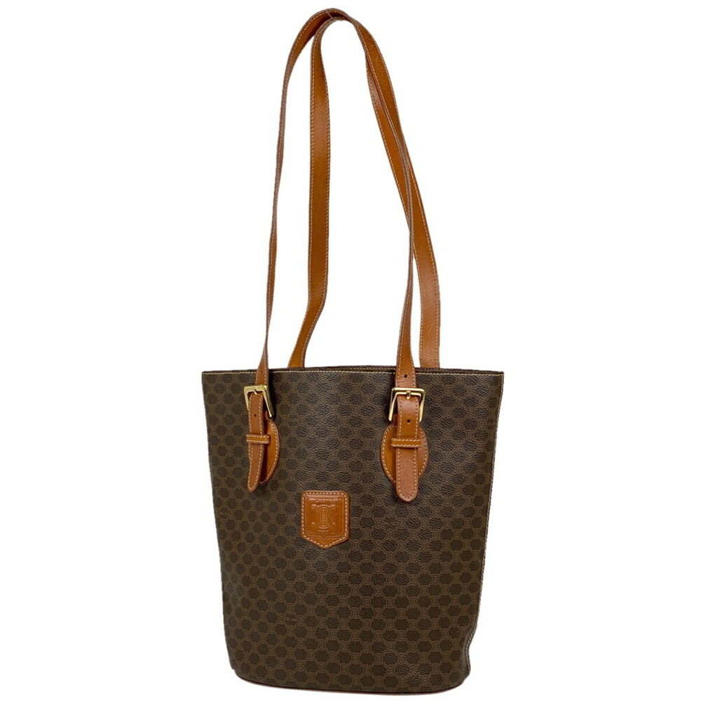 Celine Macadam tote bag shoulder bucket canvas brown